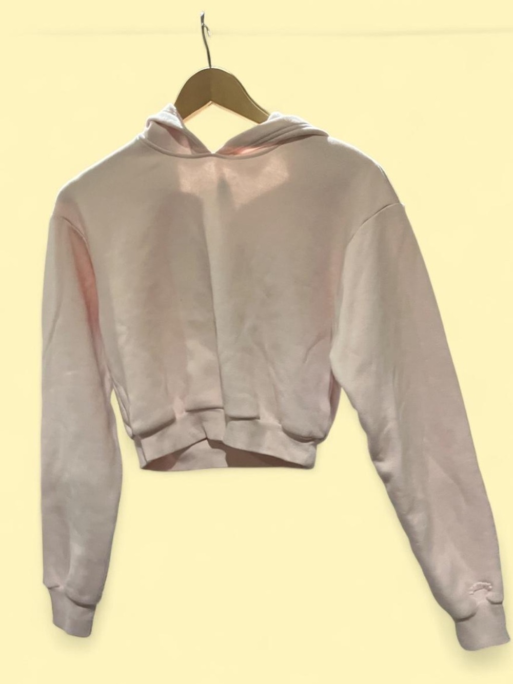 Skims Women's Cropped Hooded Sweatshirt - Light Pink